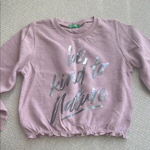 United Colors Of Benetton Pink Sweatshirt with Sequin Message